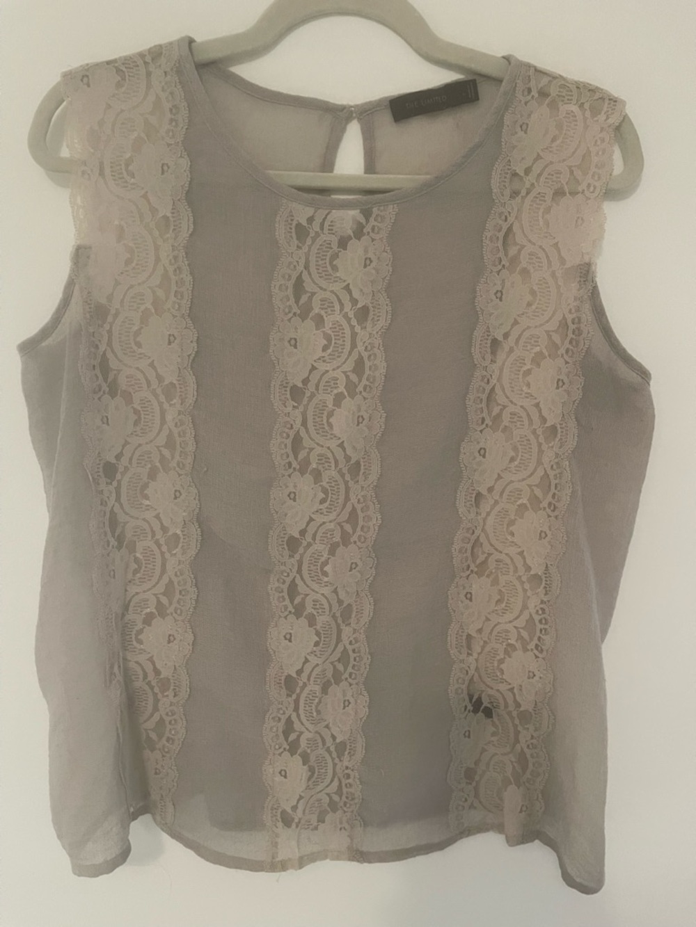 The Limited Lace-Trim Sleeveless Blouse